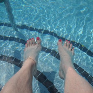 Dipping my toes in the pool at the motel