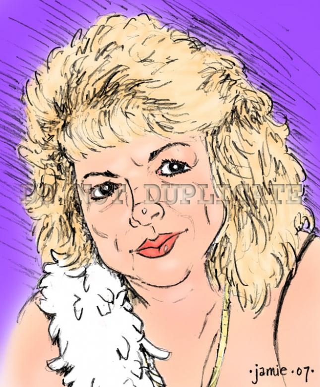 Blonde1 Portrait - pencil sketch, digital coloring