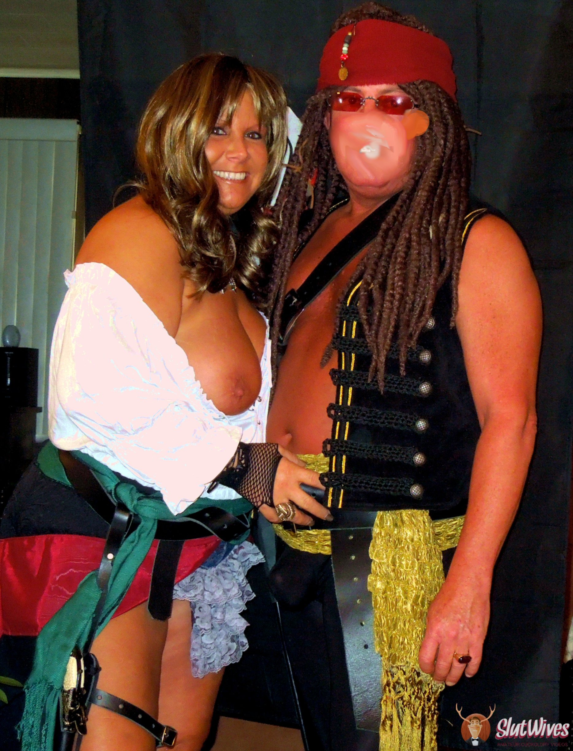 With my pirate...