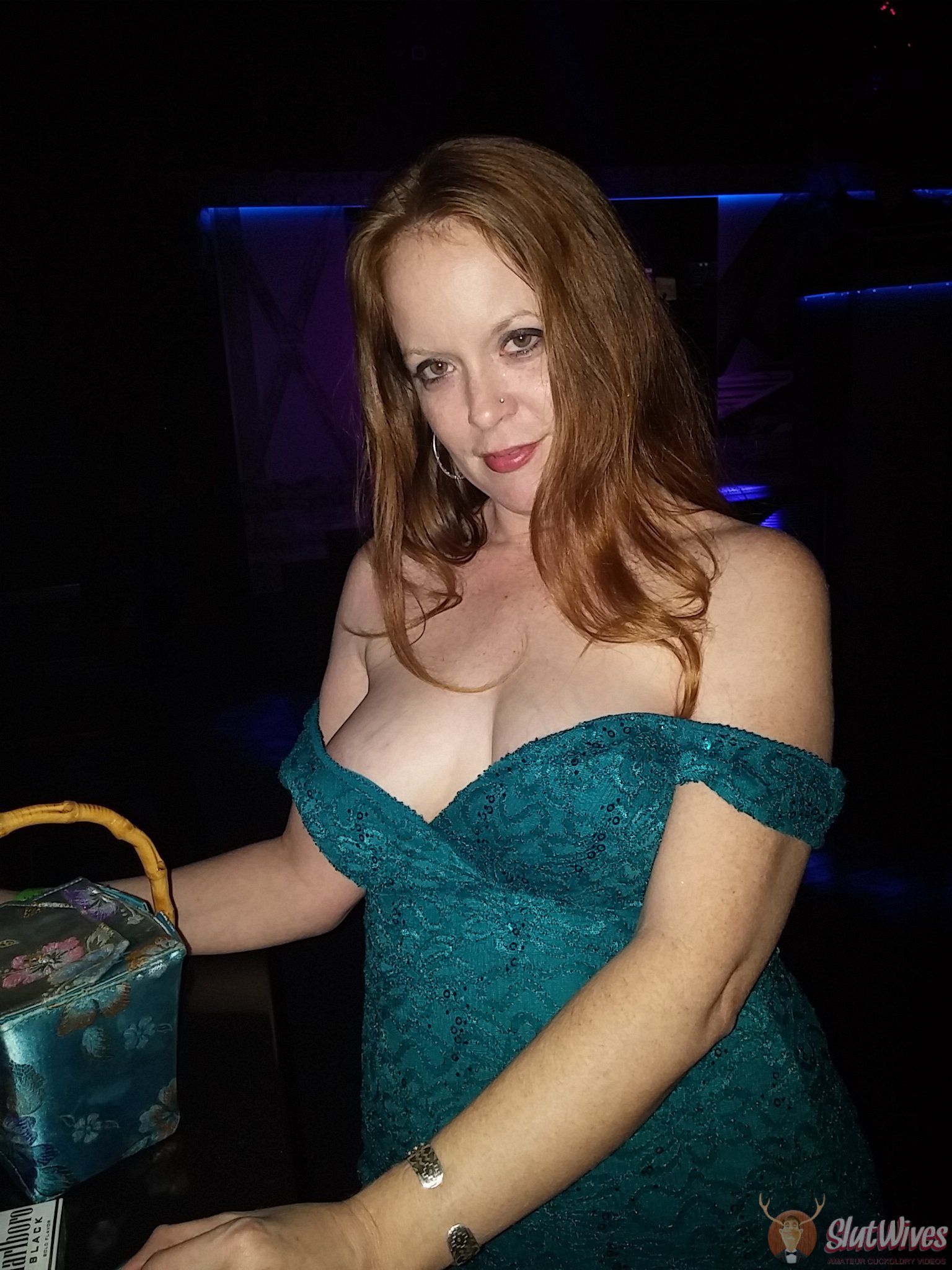 Tits falling out at the bar Slutwives image photo